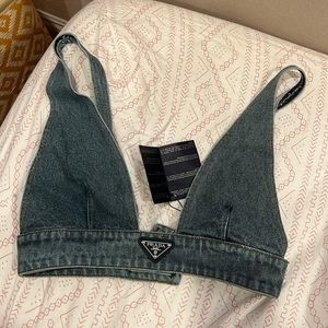 Prada style denim bralette (free shipping!)